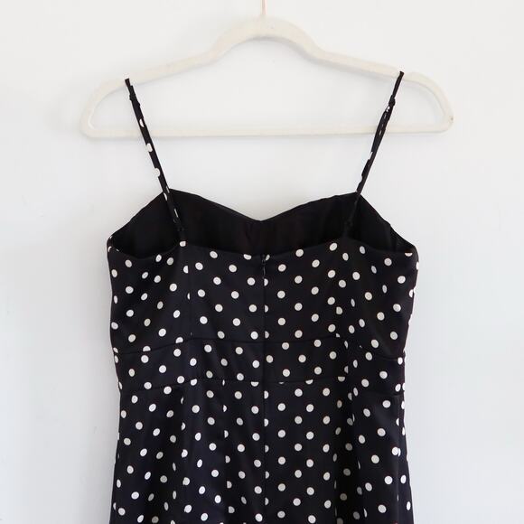 Vintage Forever 21 Black Polka Dot Dress Medium - Picture 7 of 9